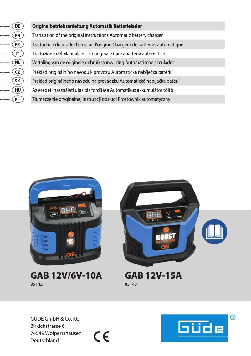 Image de la première page du manuel de l'appareil GAB 12V/6V-10A