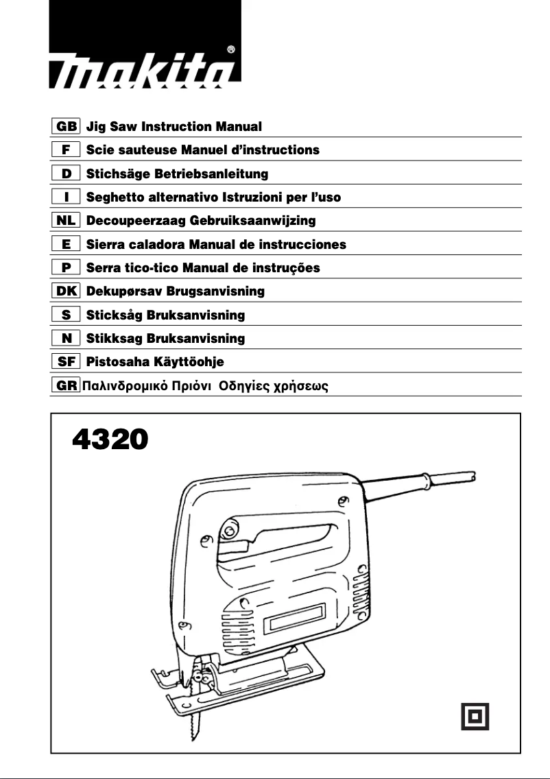 Page 1 de la notice Manuel utilisateur Makita 4320