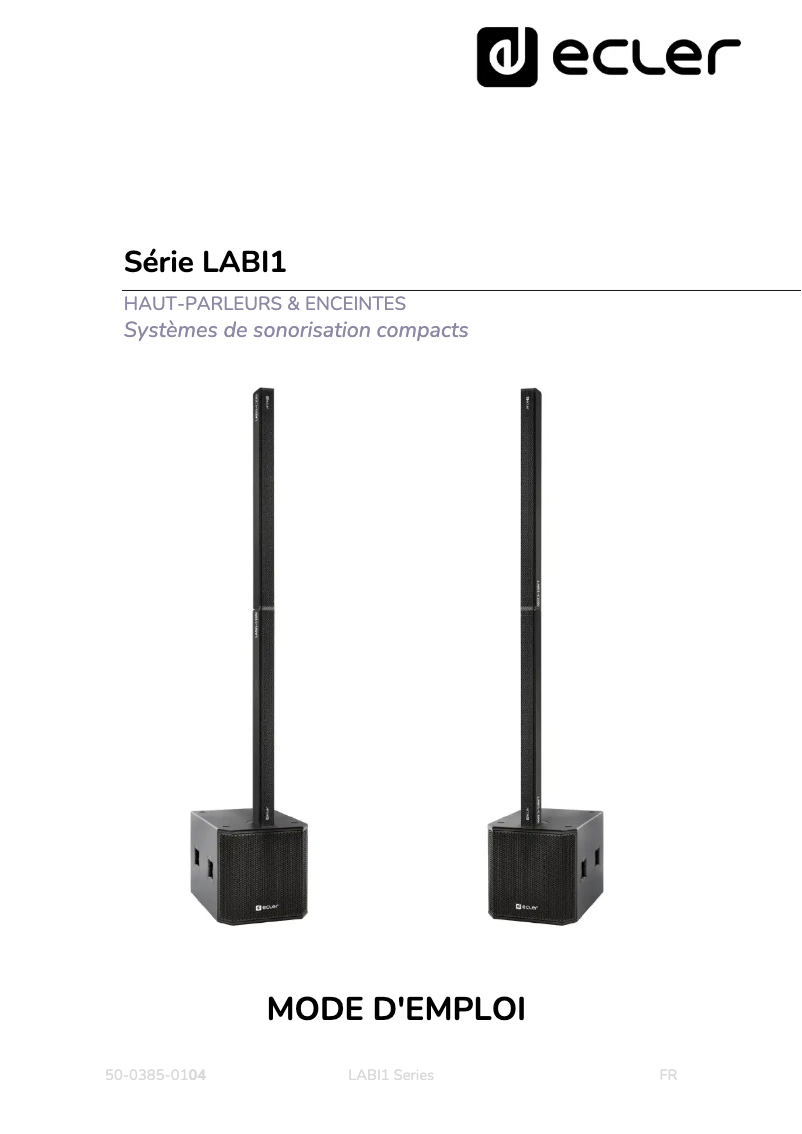 Page 1 de la notice Manuel utilisateur Ecler LABI1-C100i