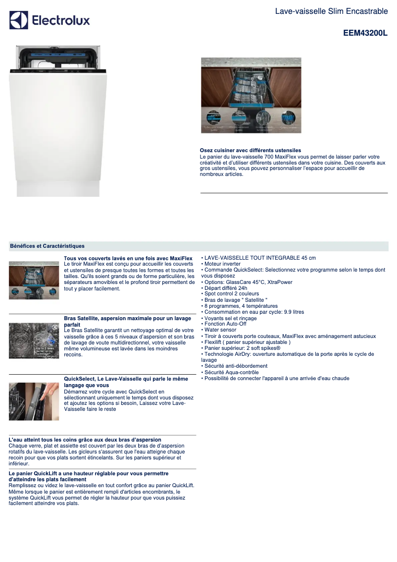 Page n°1 - Fiche technique Electrolux EEM43200L