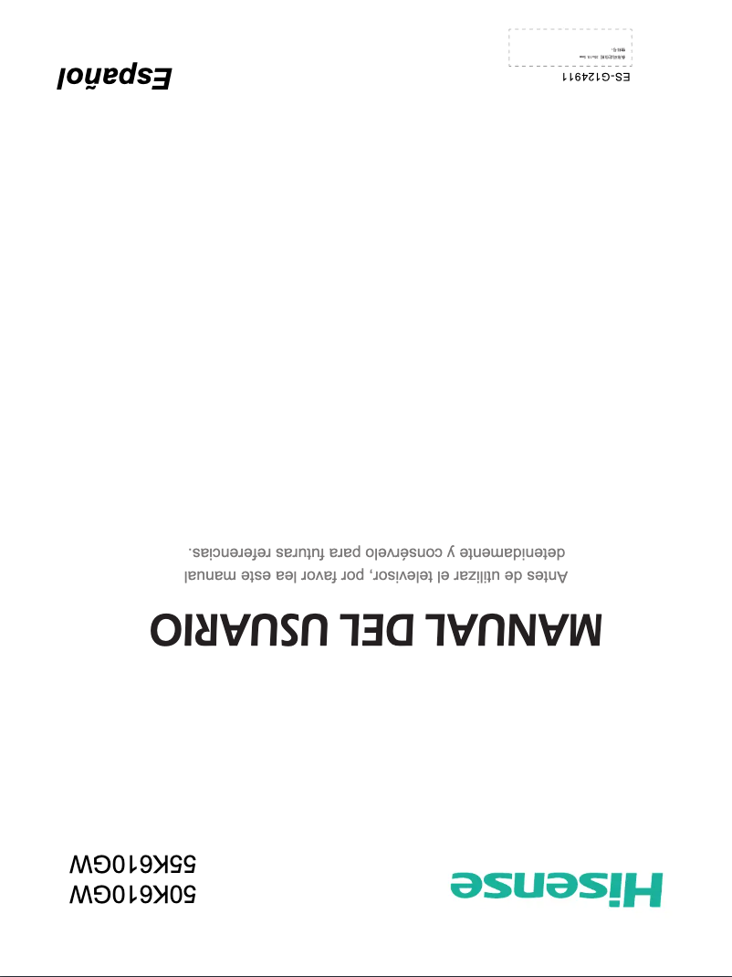 Page 1 de la notice Manuel utilisateur Hisense 55K610GW