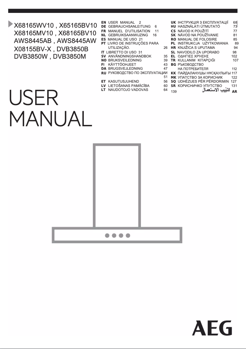 Page 1 de la notice Manuel utilisateur AEG DVB3850W