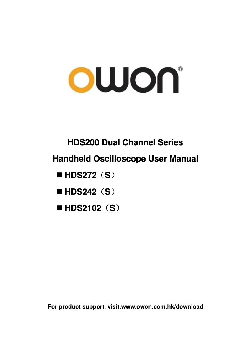 Page 1 de la notice Manuel utilisateur Owon HDS242