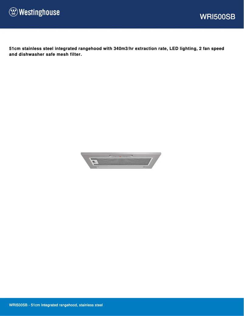 Image de la première page du manuel de l'appareil WRI500SB