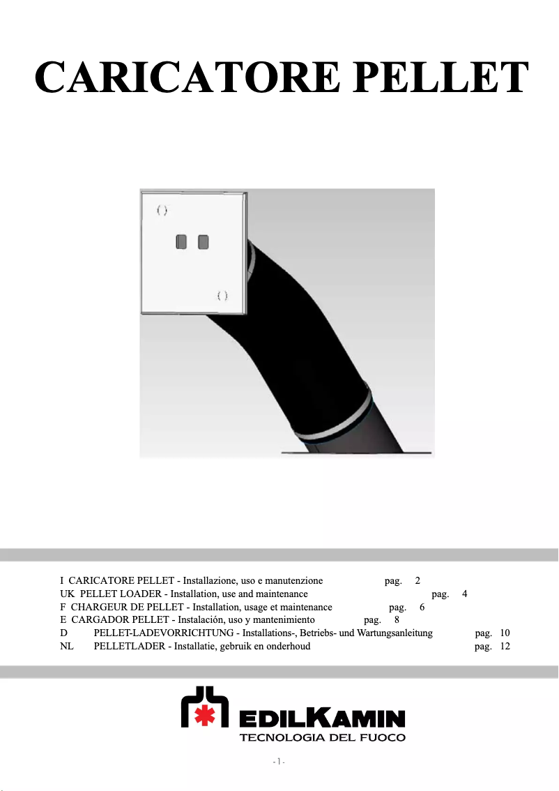Imagen de la primera página del manual del dispositivo PELLET LOADER