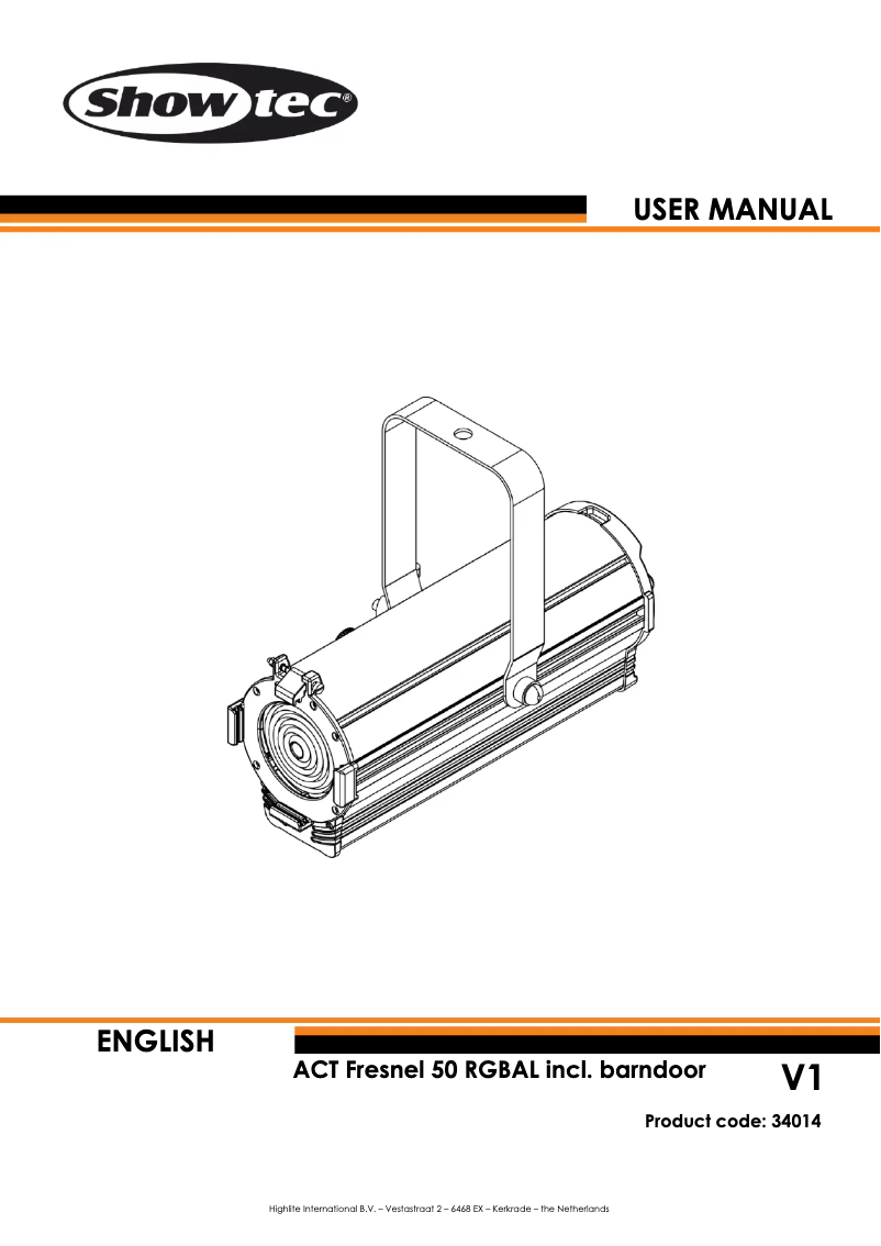Page n°1 - Manuel utilisateur Showtec ACT Fresnel 50 RGBAL