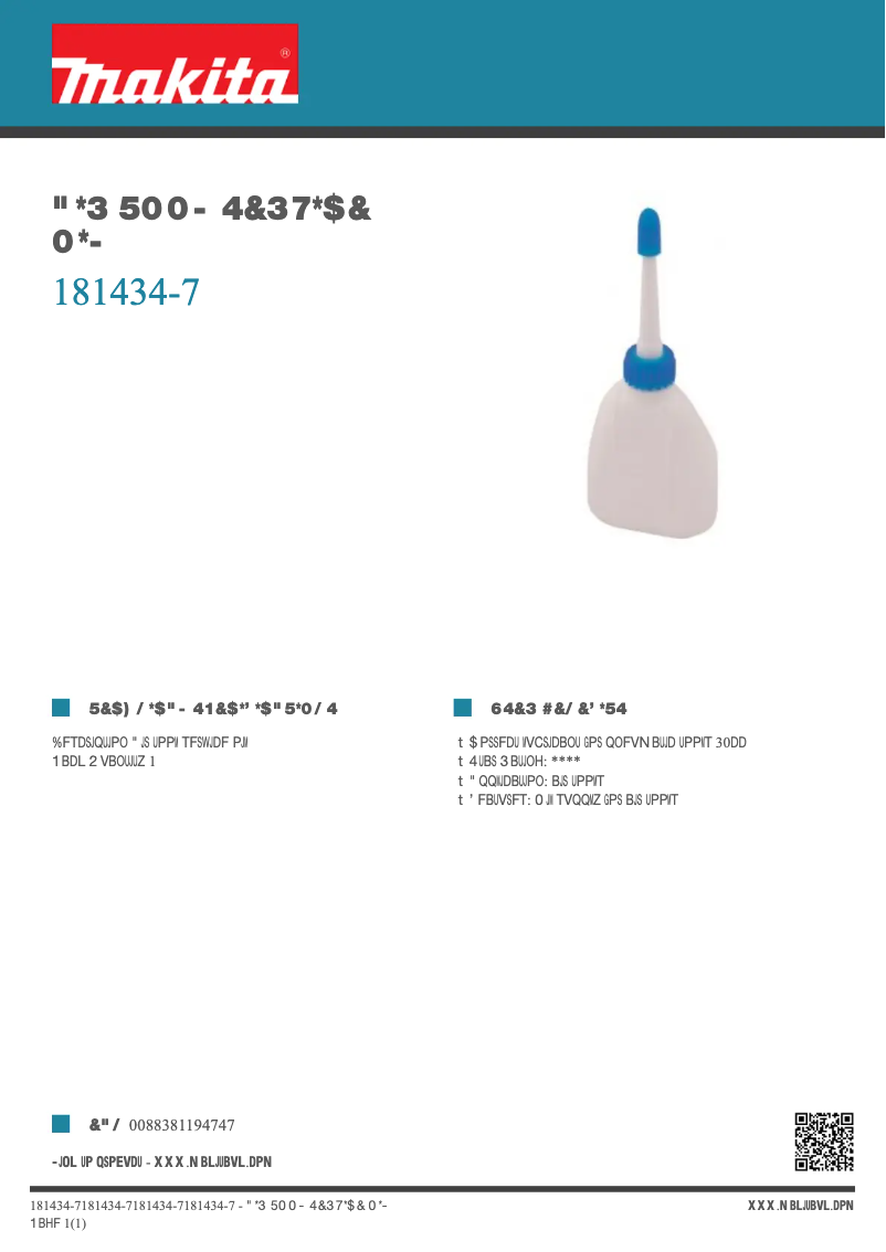 Page 1 de la notice Fiche technique Makita 181434-7