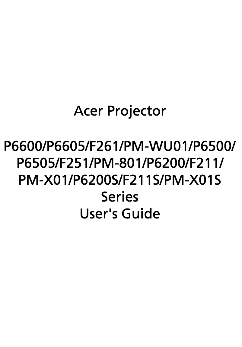 Page n°1 - Manuel utilisateur Acer P6505