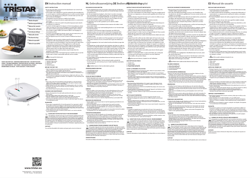 Page 1 de la notice Manuel utilisateur TriStar SA-3051AH