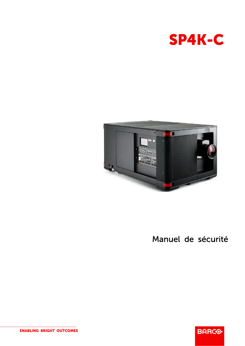 Page n°1 - Manuel utilisateur Barco SP4K-25C