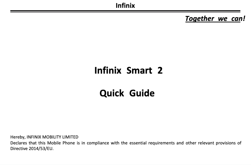 Page n°1 - Guide de démarrage rapide Infinix Smart 2
