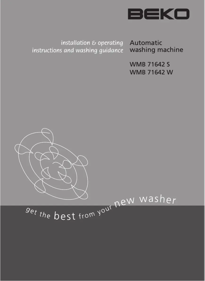 Page 1 de la notice Manuel utilisateur Beko WMB 71642 W