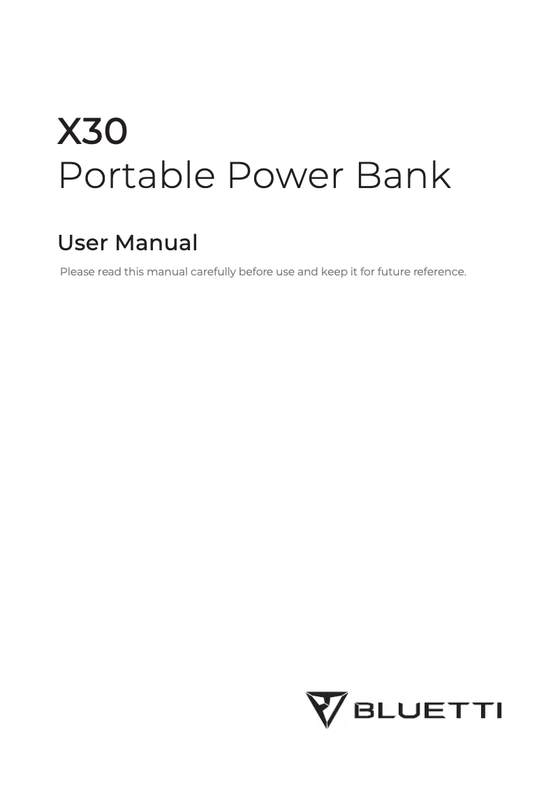 Page 1 de la notice Manuel utilisateur Bluetti X30