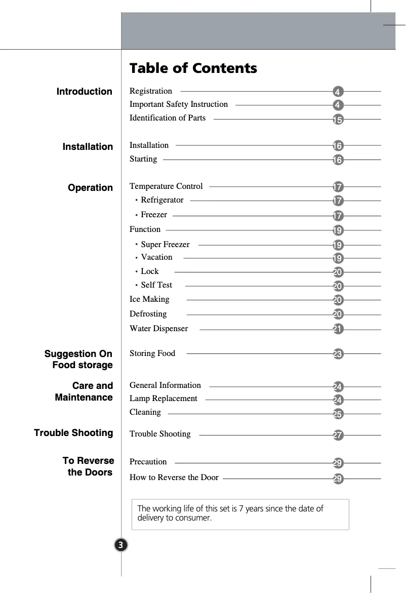 Page n°1 - Manuel utilisateur LG GR-F399BTQA