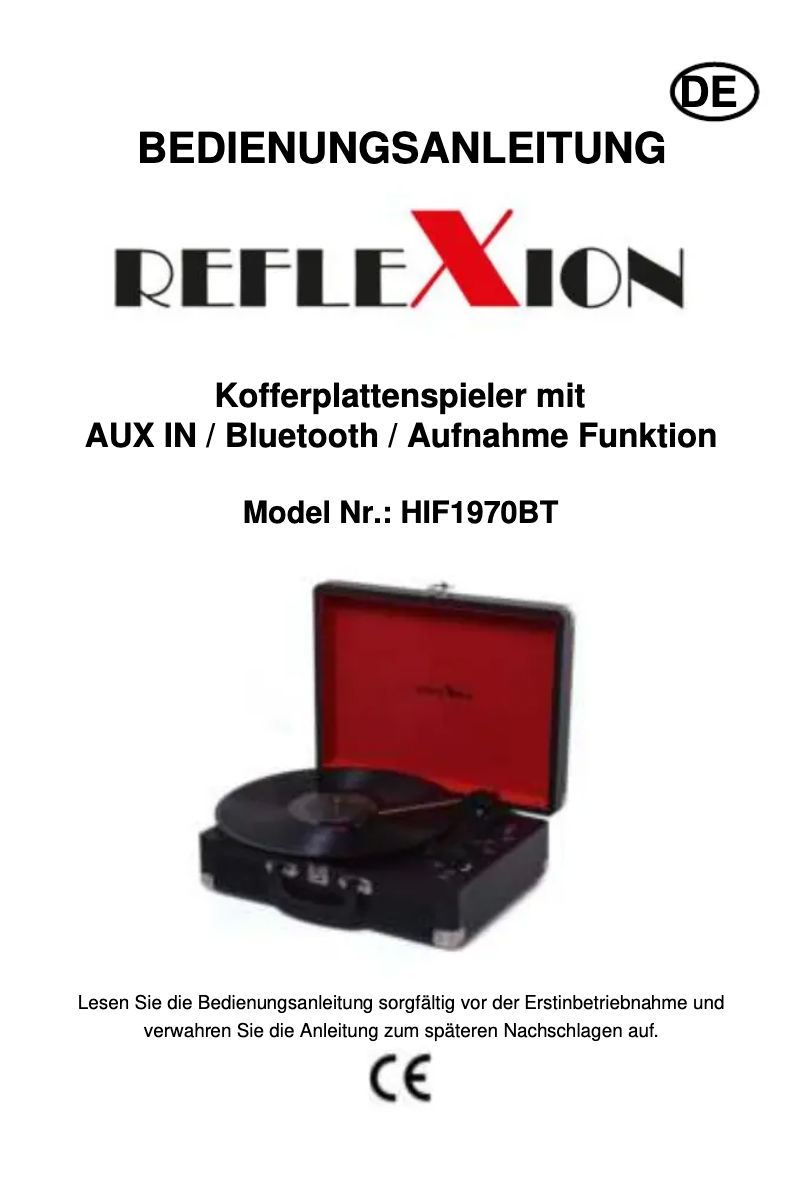 Página 1 del manual Manual de usuario Reflexion HIF1970BT