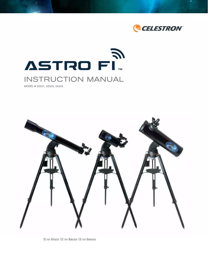 Page n°1 - Manuel utilisateur Celestron ASTRO FI 90 MM