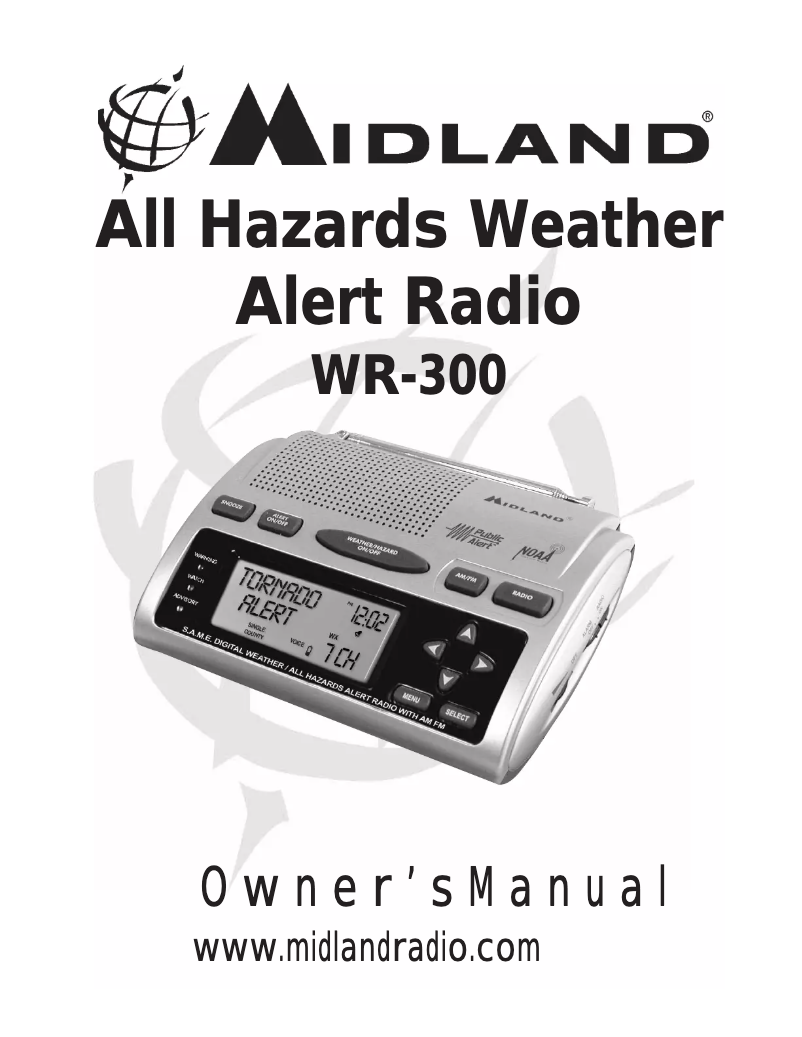 Page n°1 - Manuel utilisateur Midland WR300