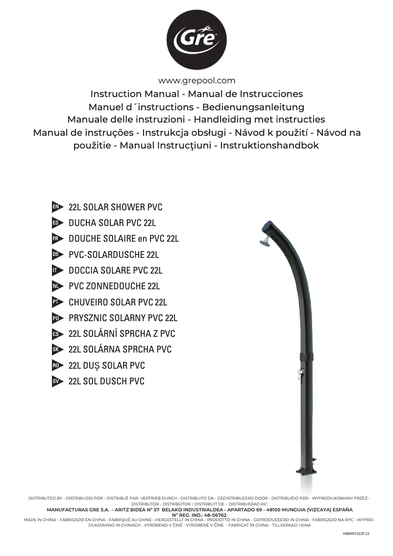 Página 1 del manual Manual de usuario Gre AR1022P