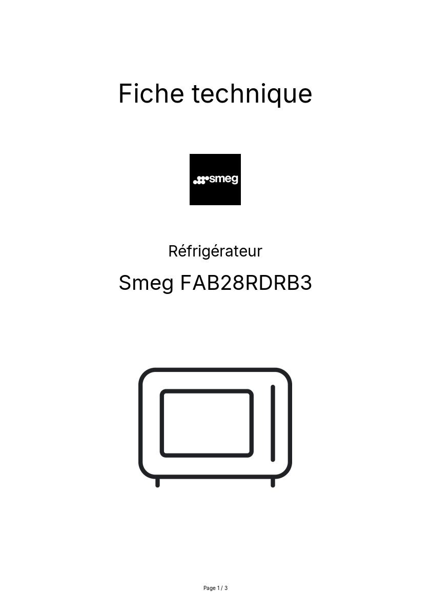 Image de la première page du manuel de l'appareil FAB28RDRB3