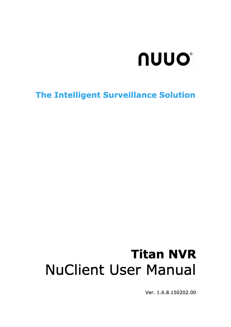 Page n°1 - Manuel utilisateur NUUO Crystal NT- 8040RP