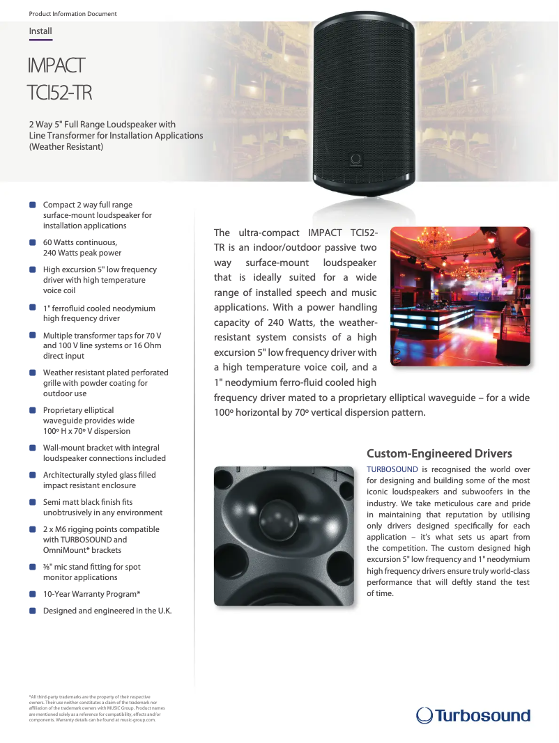 Image de la première page du manuel de l'appareil Impact TCI52-TR