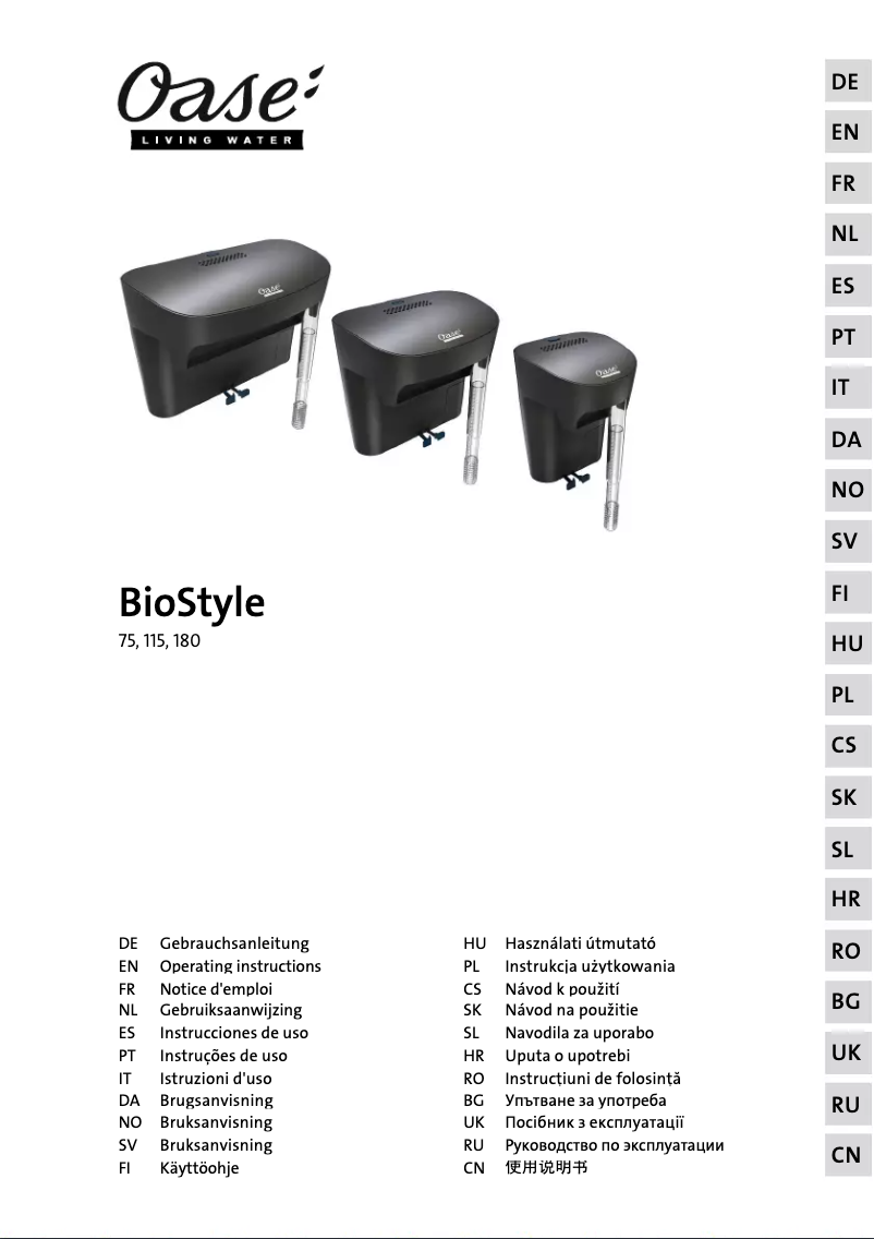 Page 1 of the manual User Manual Oase BioStyle 180