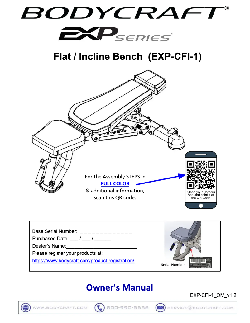 Page 1 de la notice Manuel utilisateur BodyCraft EXP-CFI-1