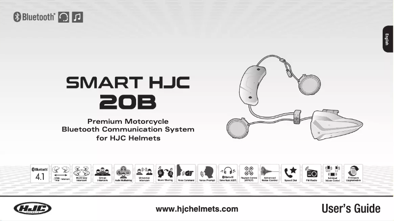 Page 1 de la notice Manuel utilisateur Sena Smart HJC 20B