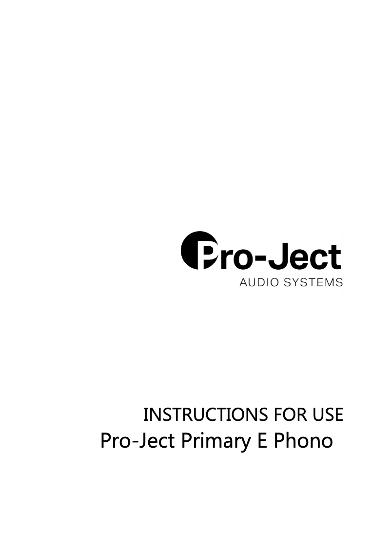 Página 1 del manual Manual de usuario Pro-Ject Primary E Phono