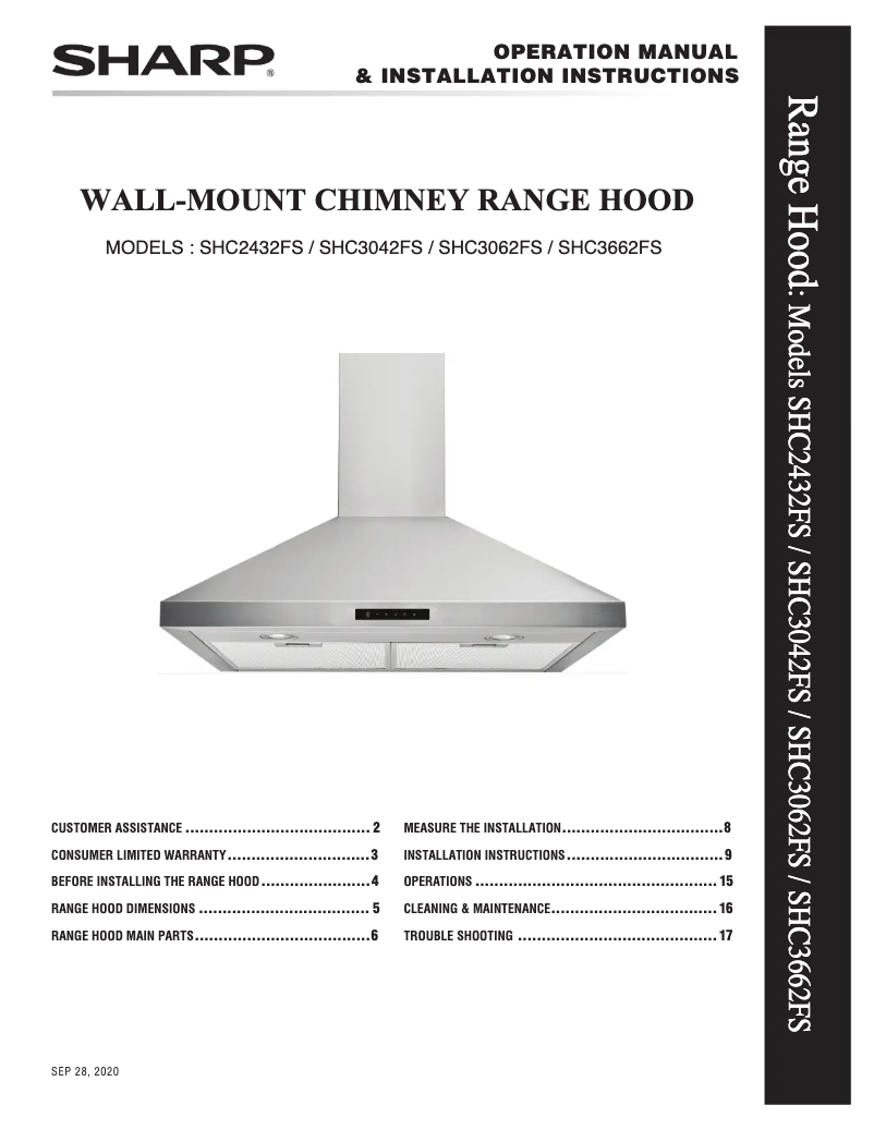 Page 1 of the manual User Manual Sharp SHC3062FS