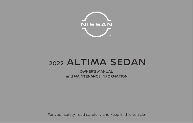 Page 1 de la notice Manuel utilisateur Nissan Altima (2022)