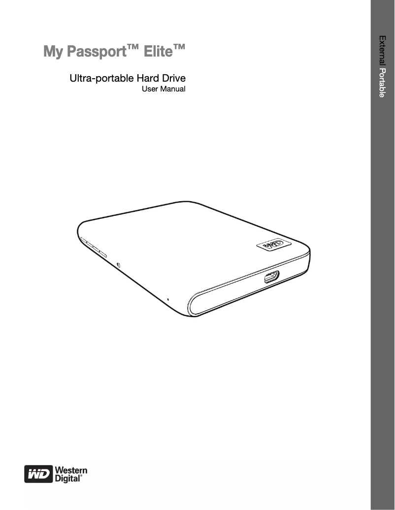 Page 1 de la notice Manuel utilisateur Western Digital My Passport Elite