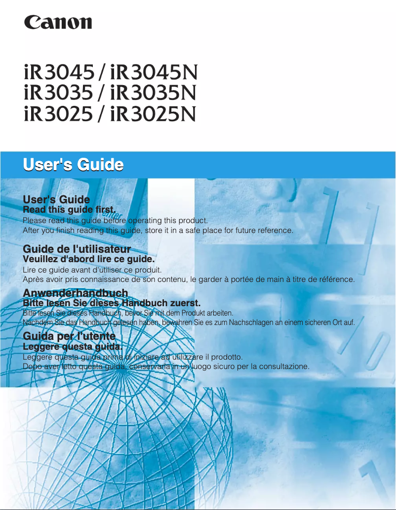 Page n°1 - Manuel utilisateur Canon imageRUNNER 3045N