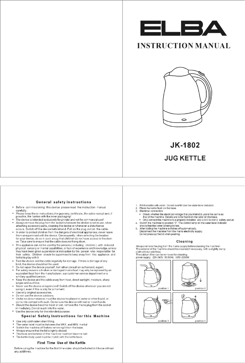 Image de la première page du manuel de l'appareil JK-1802