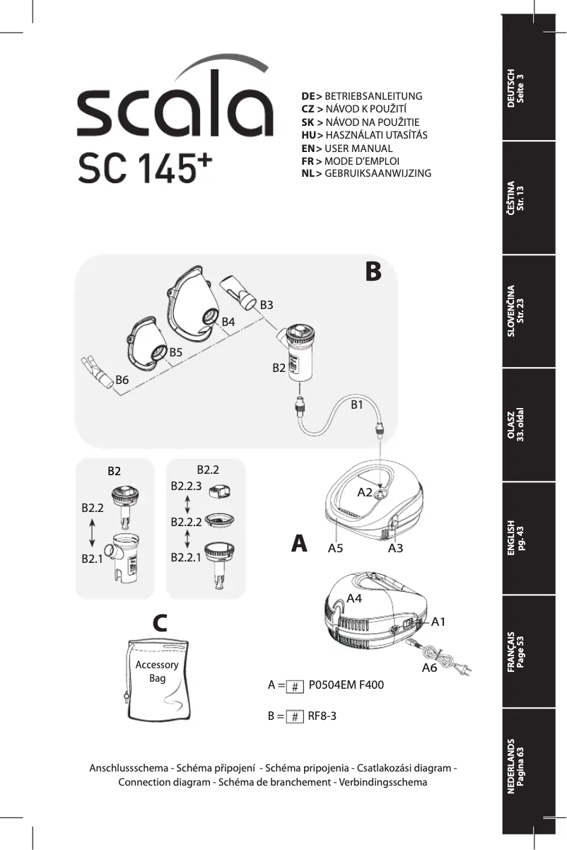Page 1 de la notice Manuel utilisateur Scala SC 145