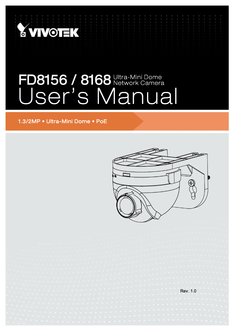 Page 1 de la notice Manuel utilisateur Vivotek FD8168