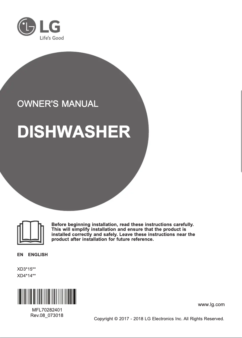 Page 1 de la notice Manuel utilisateur LG XD5B14WH