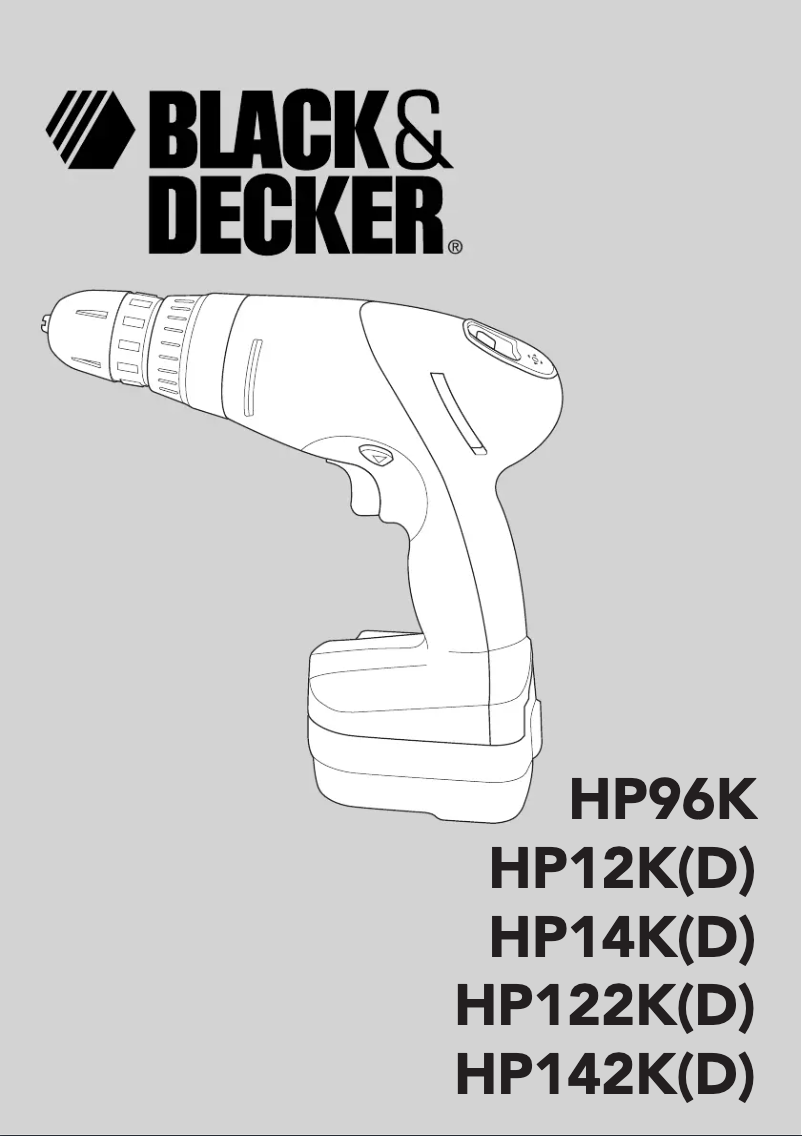 Page n°1 - Manuel utilisateur Black & Decker HP142KD