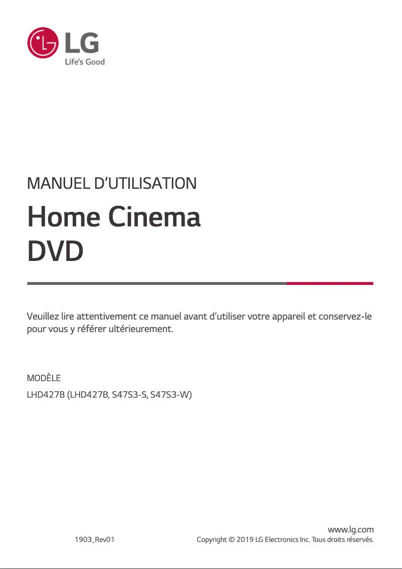 Imagen de la primera página del manual del dispositivo LHD457B