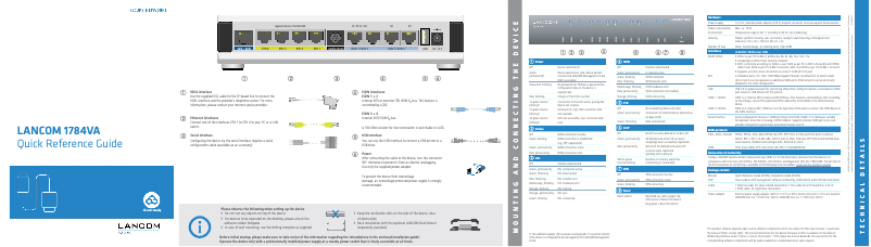 Page n°1 - Manuel utilisateur Lancom 1784VA
