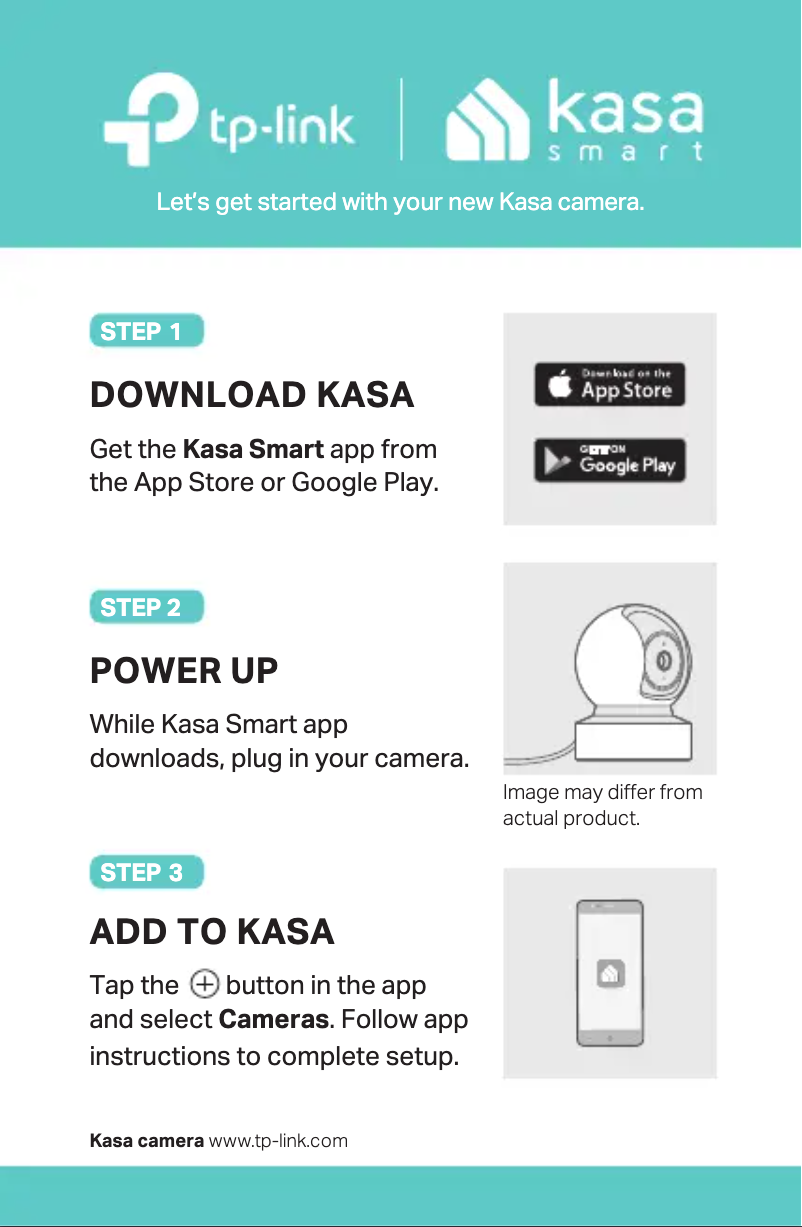 Page 1 de la notice Guide d'installation TP-Link Kasa Spot Pan Tilt EC70