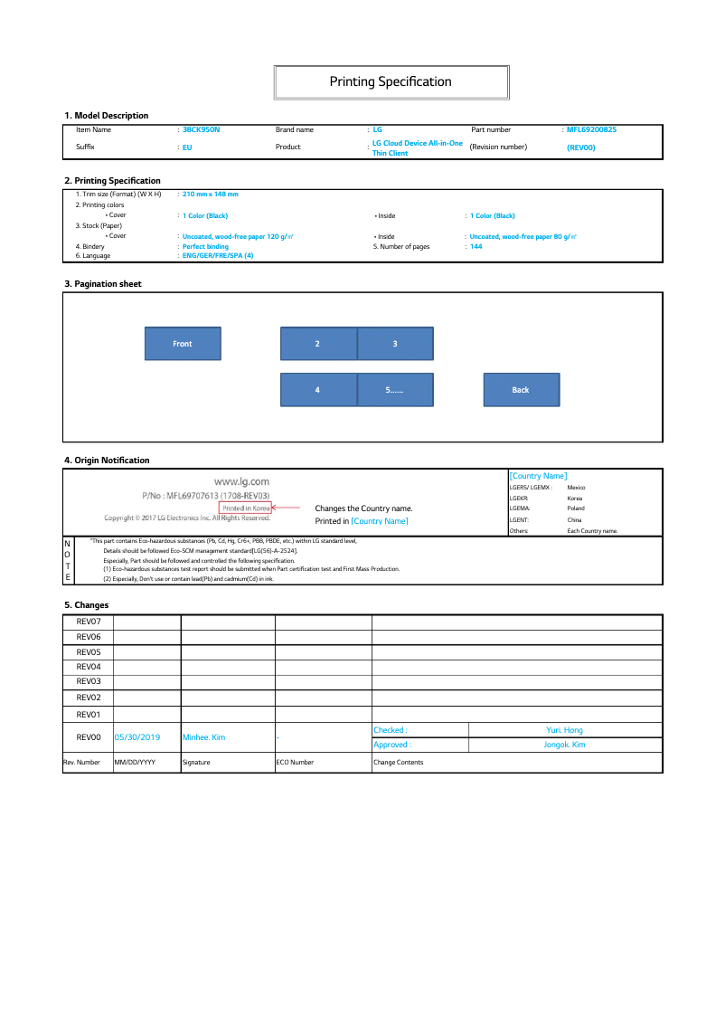 Page n°1 - Manuel utilisateur LG 38CK950N