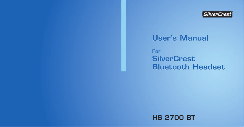 Page 1 de la notice Manuel utilisateur SilverCrest HS 2700BT