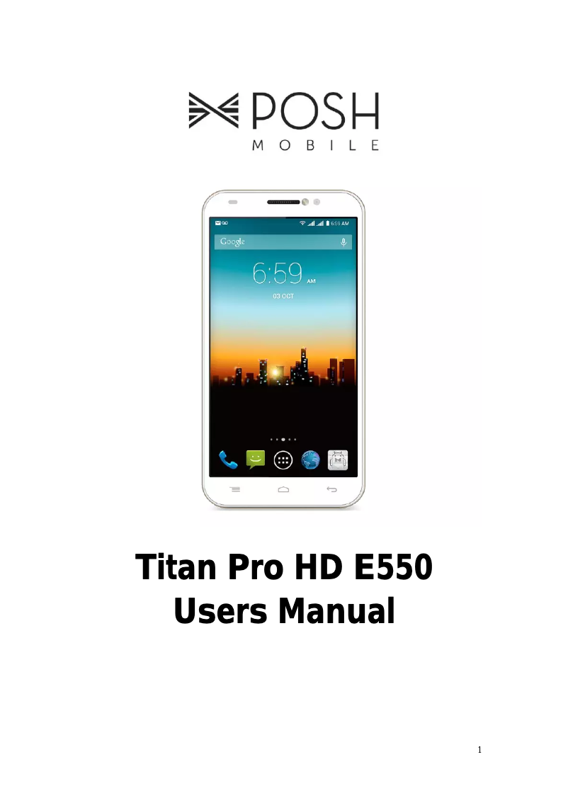 Image de la première page du manuel de l'appareil Titan Pro HD E550