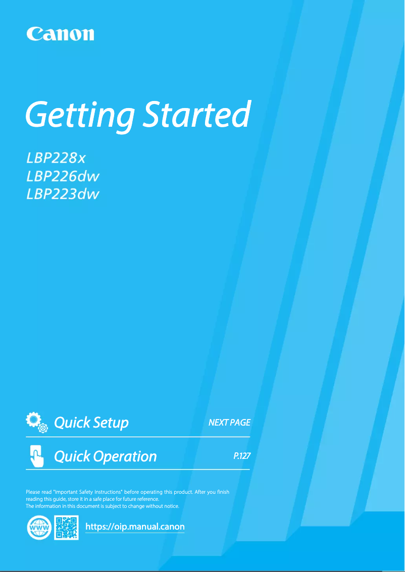 Page 1 de la notice Manuel utilisateur Canon i-SENSYS LBP223dw