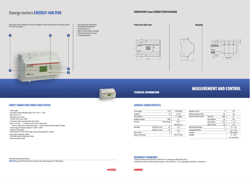 Página 1 del manual Ficha técnica Vemer Energy-400 D90