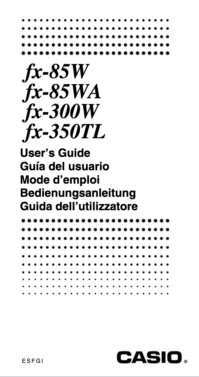 Page 1 de la notice Manuel utilisateur Casio FX-85WA