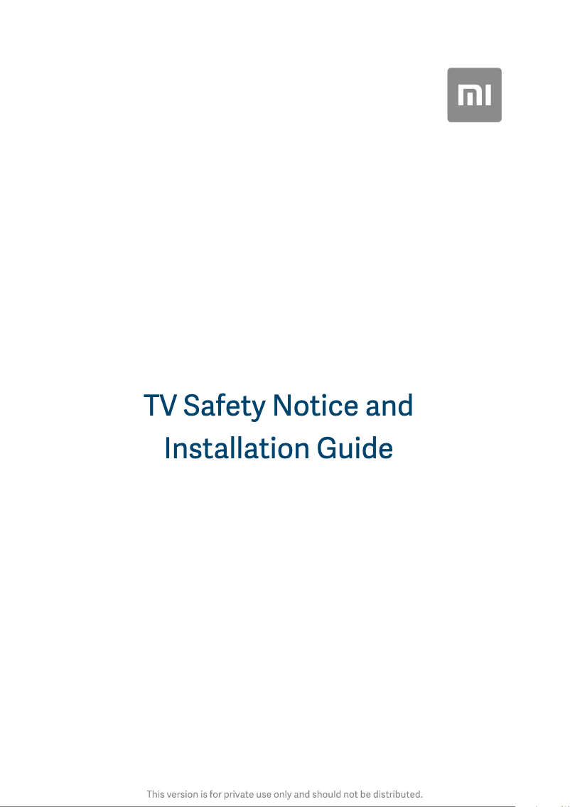Page n°1 - Manuel utilisateur Xiaomi Mi TV 4X
