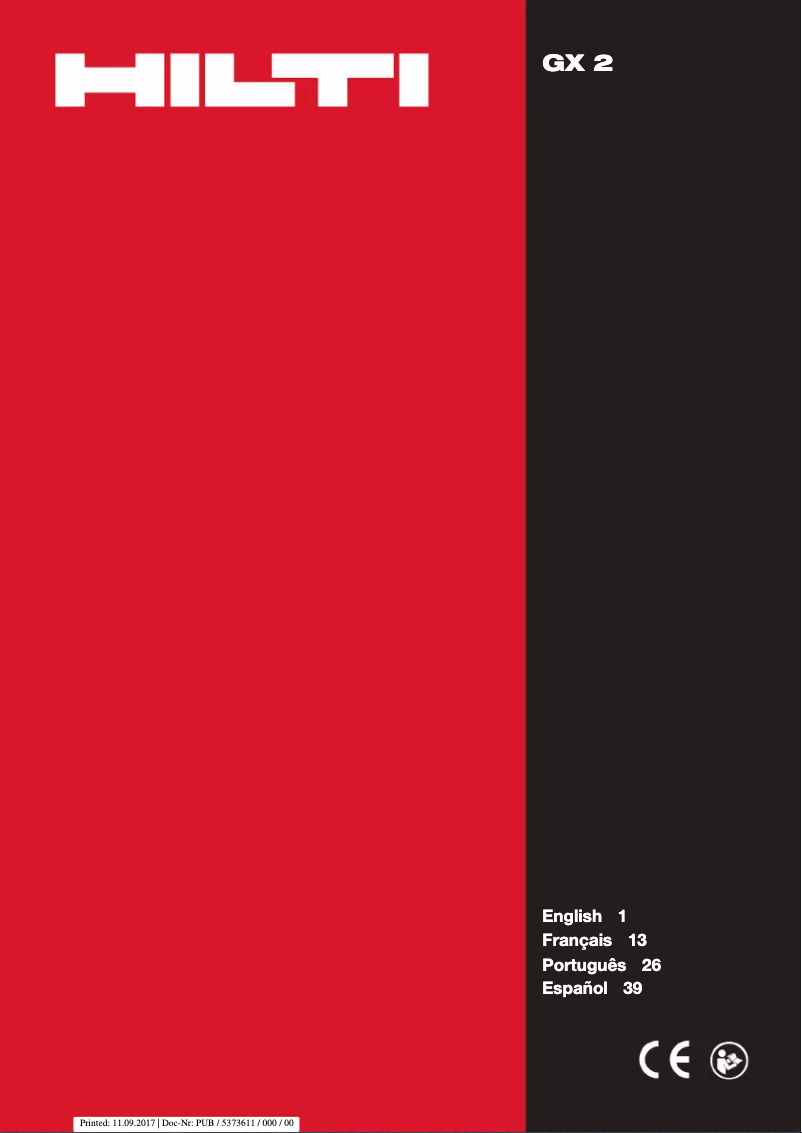 Page n°1 - Manuel utilisateur Hilti GX 2