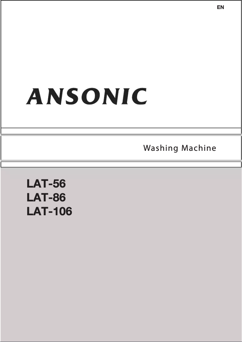 Page n°1 - Manuel utilisateur Ansonic LAT 106